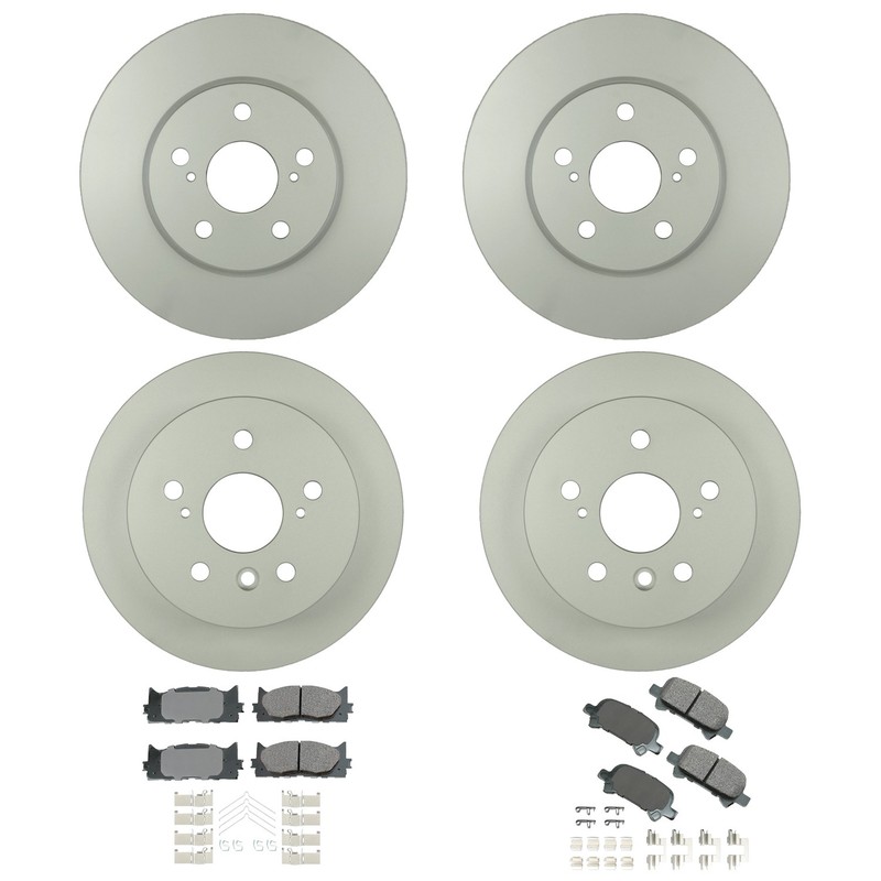 Bosch Front Rear Rotor Akebono ProACT Ceramic Brake Pad Kit for Avalon 2GRFE FWD