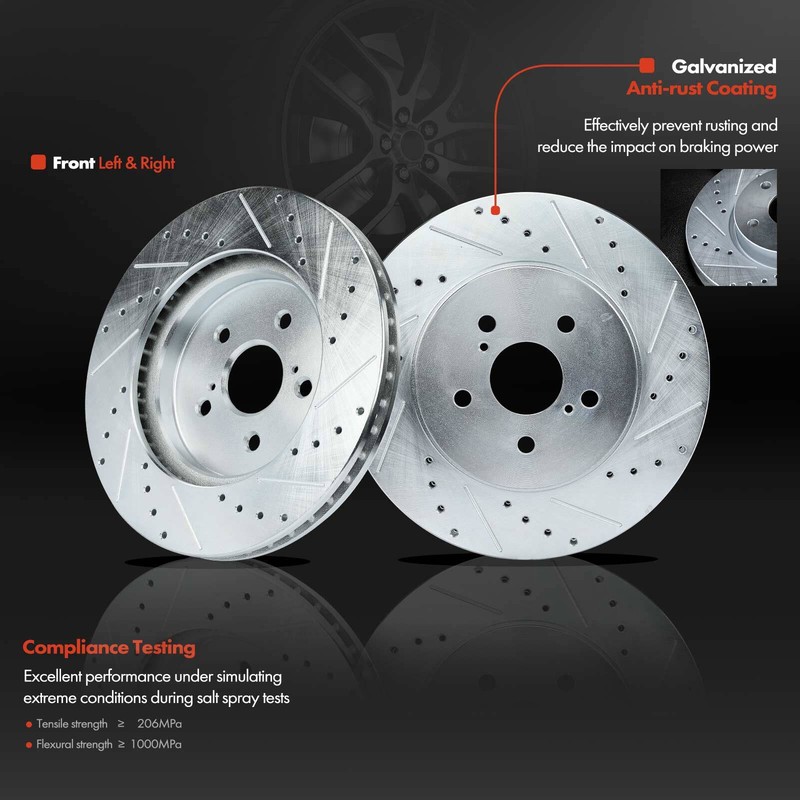 Drilled Brake Rotor & Ceramic Pad for Lexus RX330 RX350 Toyota 3.3L Front & Rear gallery