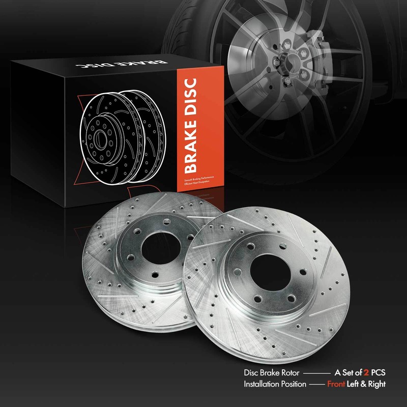 2x Front Drilled Brake Rotors for Chevrolet Trailblazer 06-09 V8 6.0L Saab 9-7x gallery