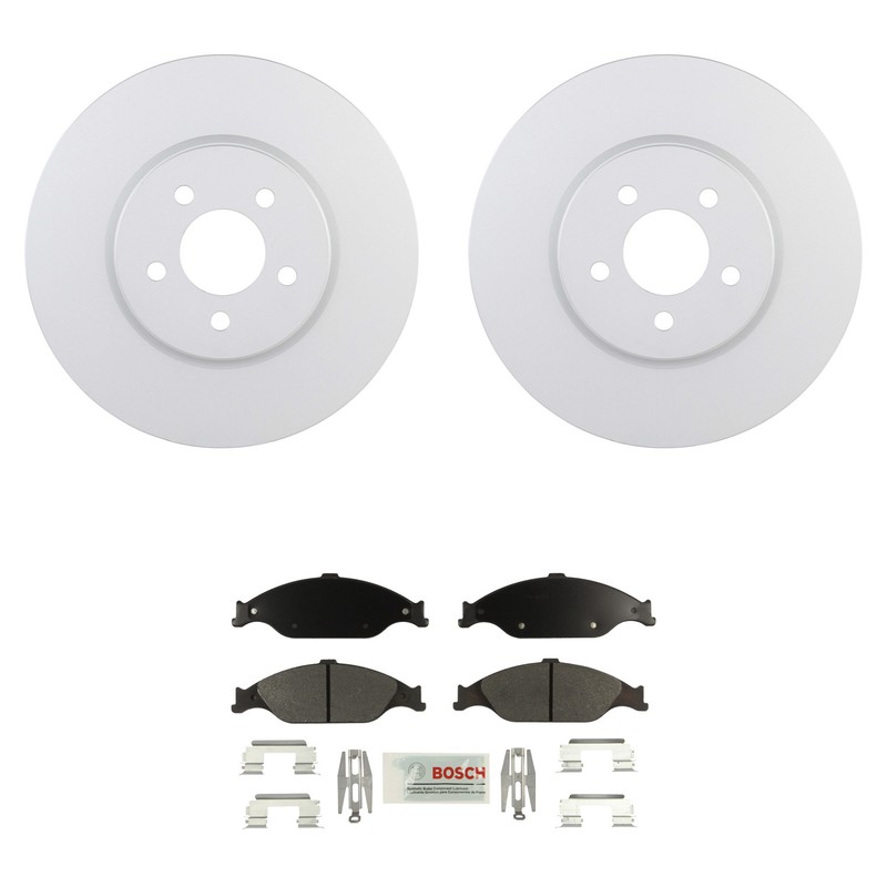 Bosch Front 330 mm Rotors Blue Ceramic Disc Brake Pad Kit For Ford Mustang
