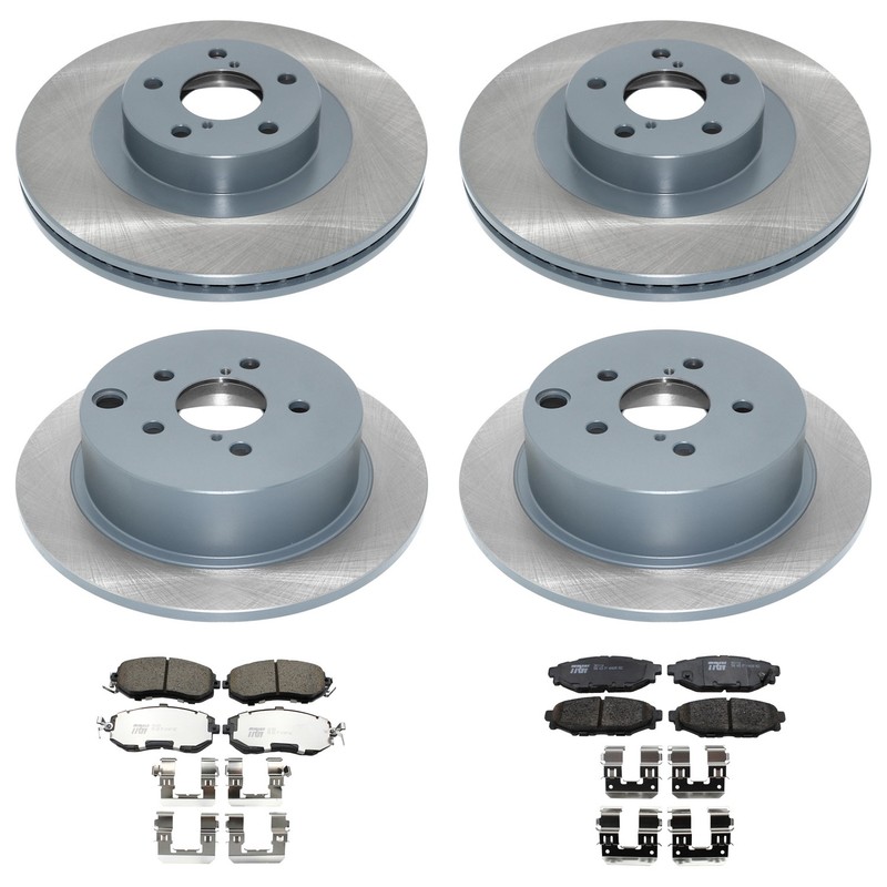 DuraGo Front & Rear Disc Brake Rotors TRW Ceramic Pads Kit for Subaru Forester