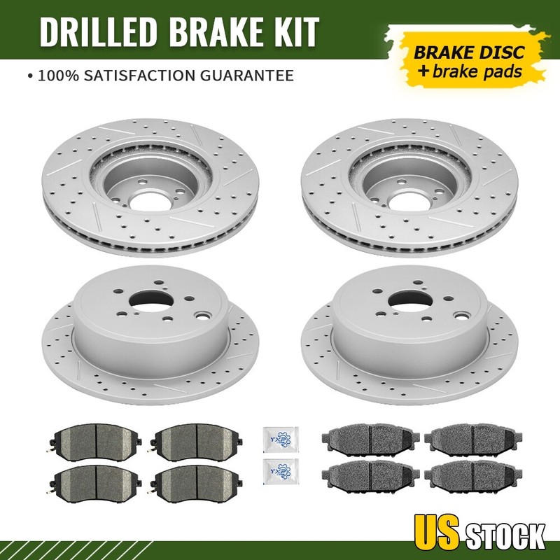 Front Rear Disc Rotors Ceramic Brake Pads for Subaru Forester Legacy Outback