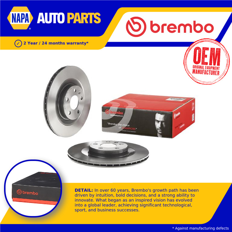 2x Brake Discs Pair Vented fits VOLVO S90 Mk2 2.0 Rear 2016 on 320mm Set Brembo
