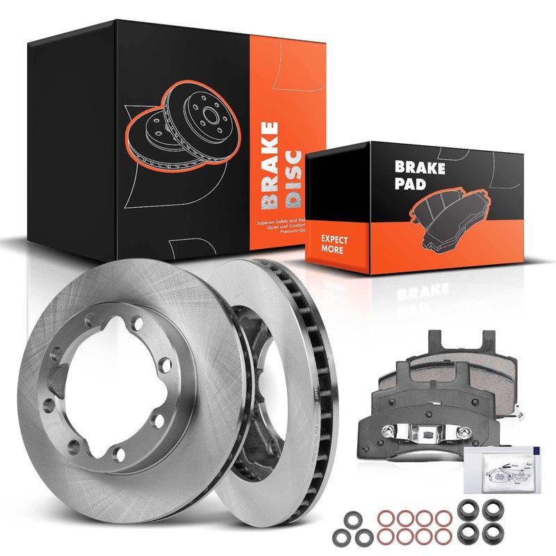 Front Disc Brake Rotors & Ceramic Brake Pads for Chevrolet Tahoe GMC K2500 K3500