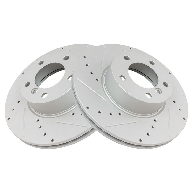 Front Performance Disc Brake Kit Drilled Slotted Rotor Semi Metallic Pads New gallery