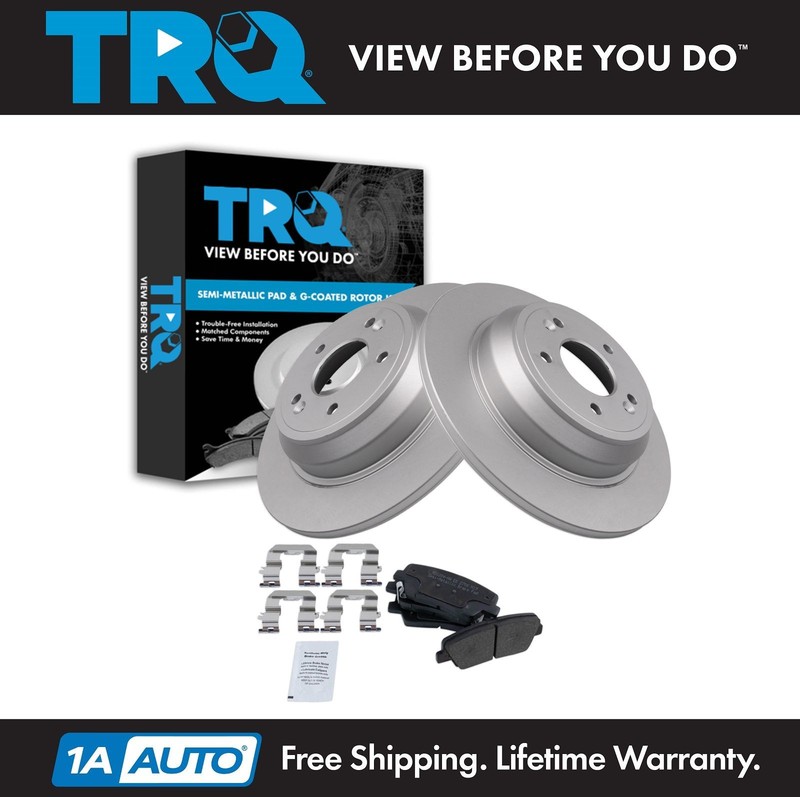 TRQ Brake Pad & Rotor Kit Semi-Metallic Fits 2009 Hyundai Genesis