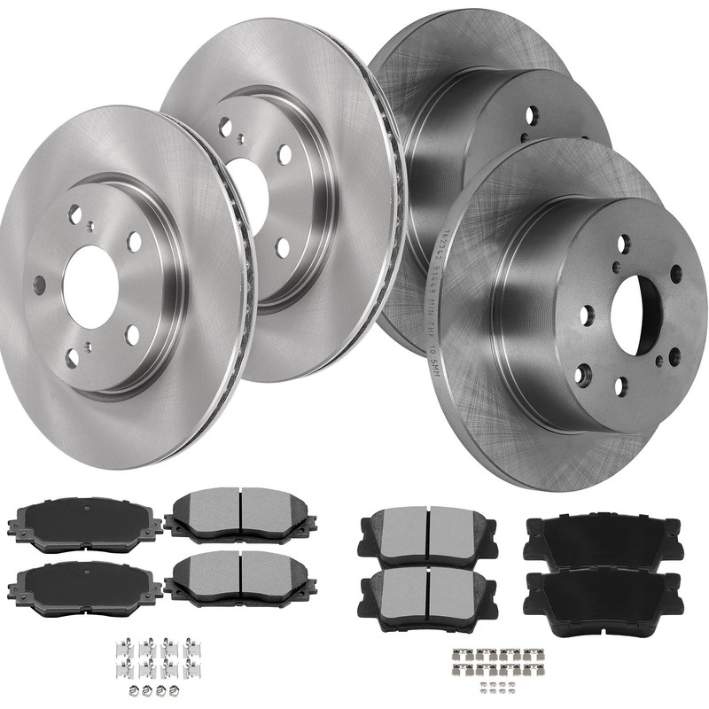 For Toyota Rav4 2006 2007 2008-2012 2.4L 2.5L Front Rear Solid Brake Rotors Pads gallery