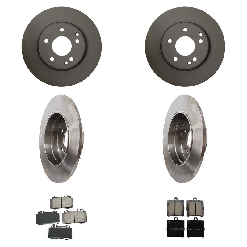 Zimmerman Front Rear Rotors Akebono Euro Brake Pads Kit for W203 C230 Kompressor