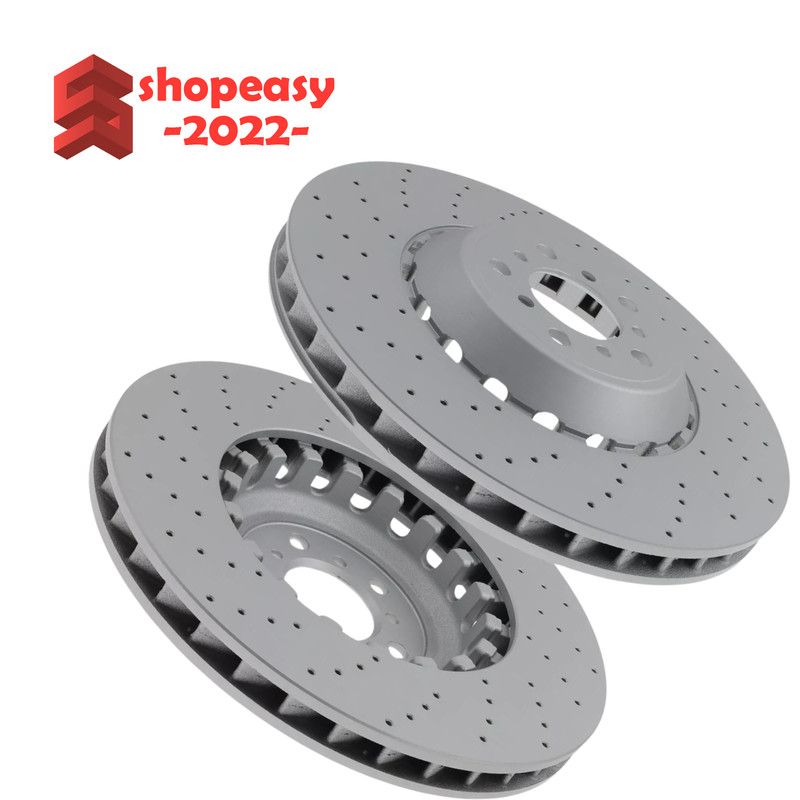 Left & Right Drilled & Vented Disc Brake Rotors Front fit for BMW M5 M6 13-2016