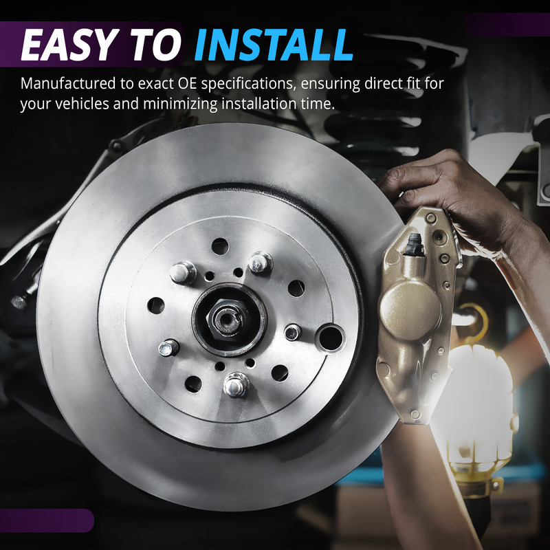 10.15" (258mm) Front Vented Brake Rotors for Ford Fiesta 2011 2012 2013 - 2019 gallery