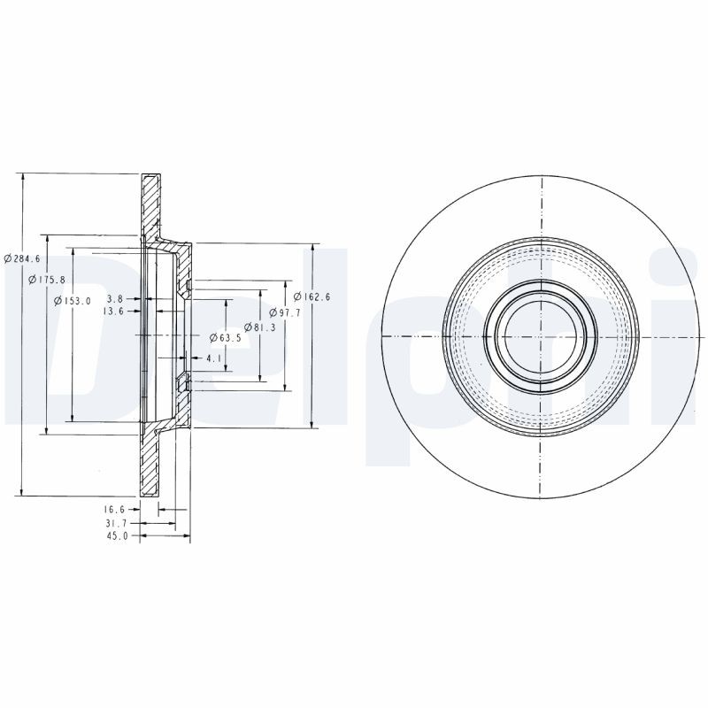 Delphi BG3416 Brake Disc for VW