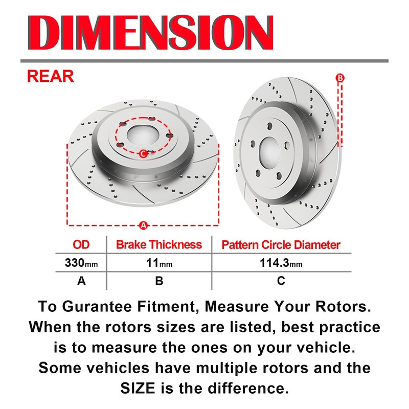 325mm Front 330mm Rear Brake Rotor Ceramic Pad for EXPLORER FLEX TAURUS MKS MKT gallery