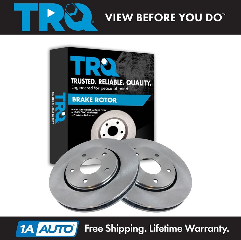 TRQ Front Disc Brake Rotors Pair Set Kit for Dodge Chrysler Volkswagen New