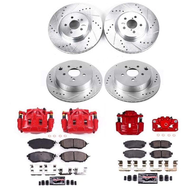 KC6931A Powerstop Brake Disc and Caliper Kits 4-Wheel Set Front & Rear