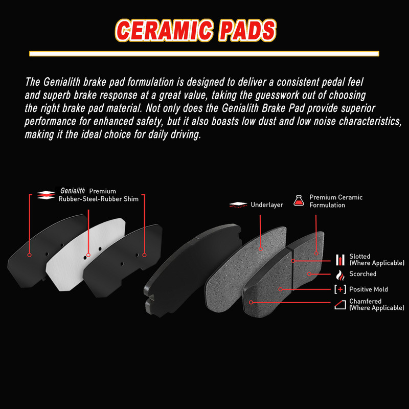 Rear Drilled Rotors Ceramic Brake Pads for 2014-2016 Ford Escape Transit Connect gallery