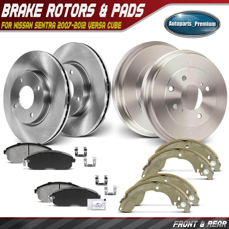 Front and Rear Disc Brake Kit for Nissan Sentra Versa 2007-2012 Cube 2009-2014