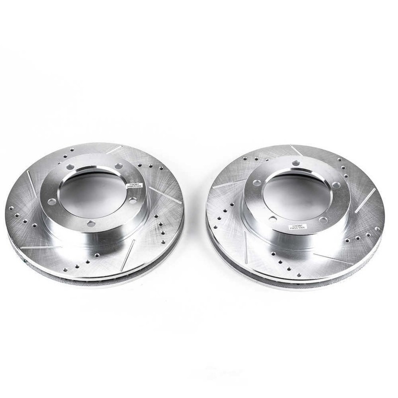Disc Brake Rotor Set-Front Drilled, Slotted and Zinc Plated Brake Rotor Pair