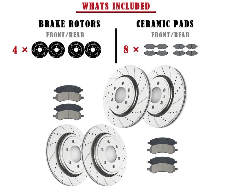 350mm Front 336mm Rear Brake Rotors Pads fit for Ford F-150 Electronic Parking gallery