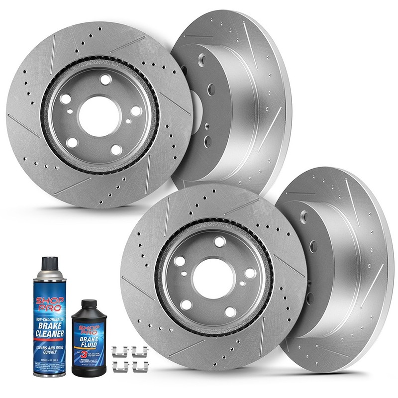 Fits Toyota Rav4 2006 2007 2008 09 10 11 2012 Front + Rear Slotted Brake Rotors