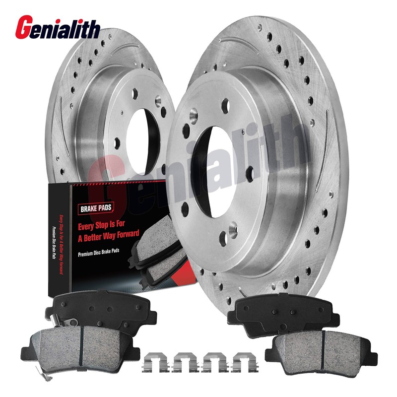 10.3in Rear Brake Rotors Ceramic Pads for Hyundai Elantra GT Veloster Kia Forte gallery