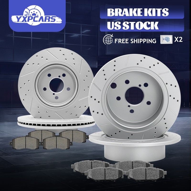 Front Rear Drilled Rotors & Ceramics Pads for Subaru Impreza Crosstrek