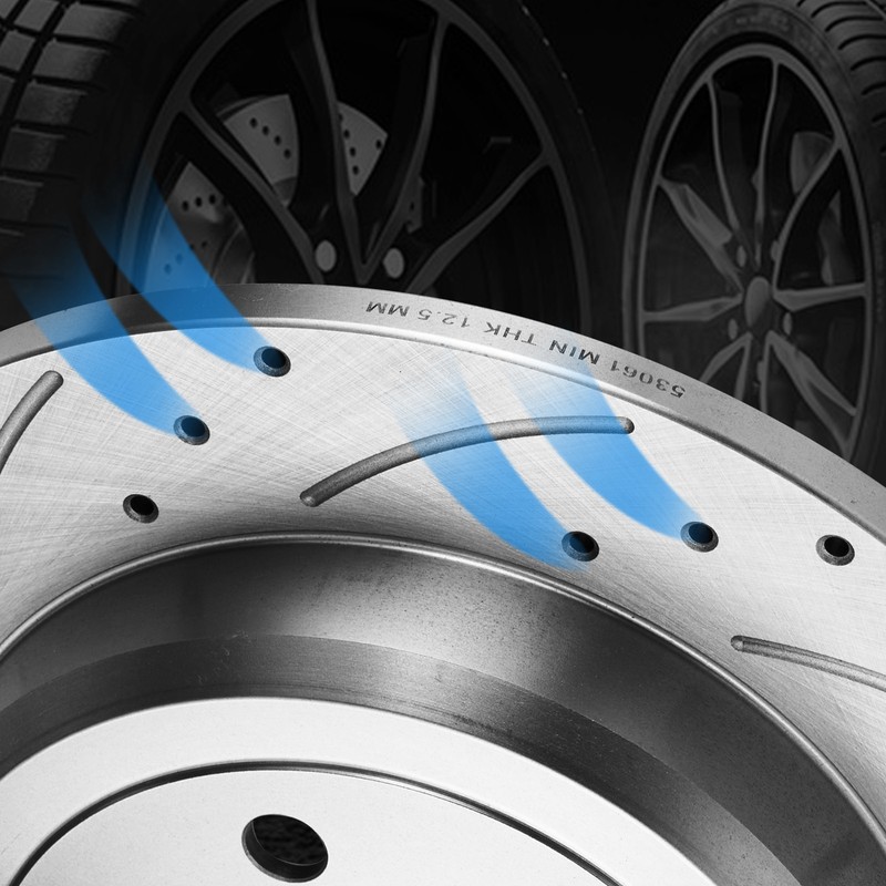 Rear Drilled Rotors Ceramic Brake Pads for 2018 Jeep Wrangler JK gallery