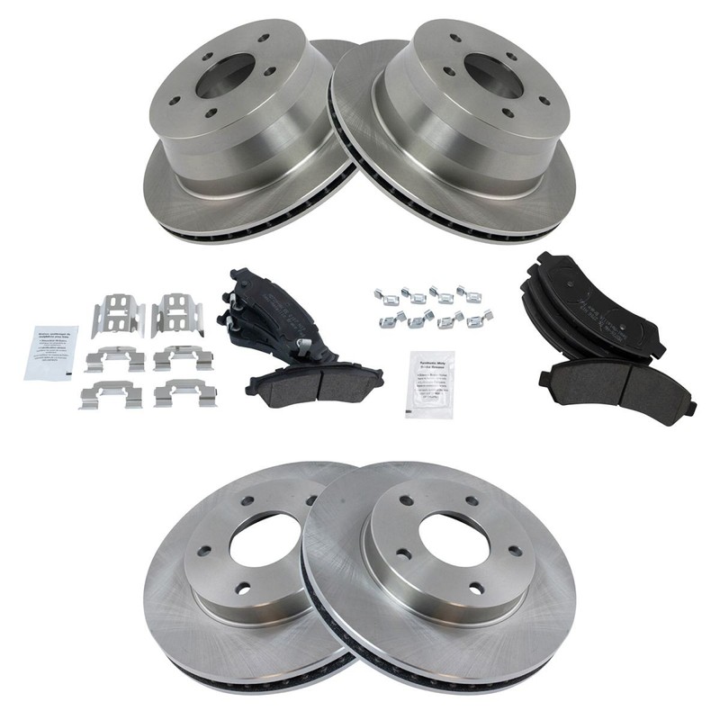 TRQ Front & Rear Premium Posi Metallic Brake Pad & Rotor Kit for GM Truck gallery