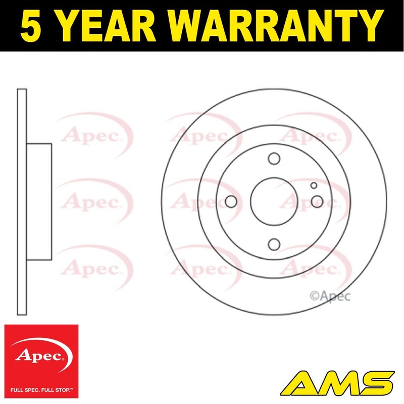 Fits Mazda 323 1998-2003 1.6 1.8 2.0 TD Brake Disc Rear Apec BJ3Y26251