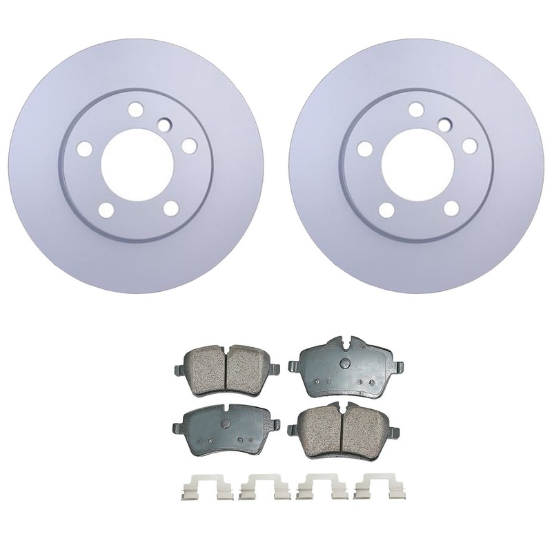 Hella Front Rotors Akebono EURO Disc Brake Pads Kit For R60 Cooper Countryman L4
