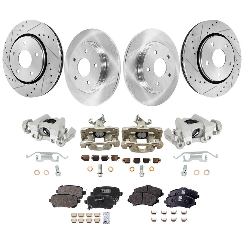Brake Kit With Calipers 4-Wheel Set Front & Rear for Dodge Journey 2009-2012