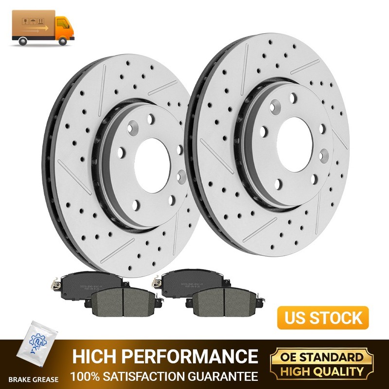 For 2020 – 2024 Nissan Sentra KICKS 280mm Front Drilled Rotors Brake Pads Kit