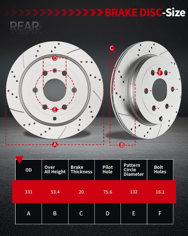 REAR Disc Rotors+Brake Pads for Chevy Traverse GMC Acadia Buick Enclave Brakes gallery