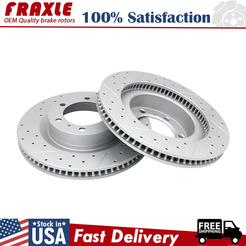 Front Drilled Slotted Brakes Rotors For 2010 – 2021 Lexus GX460 Toyota 4runner