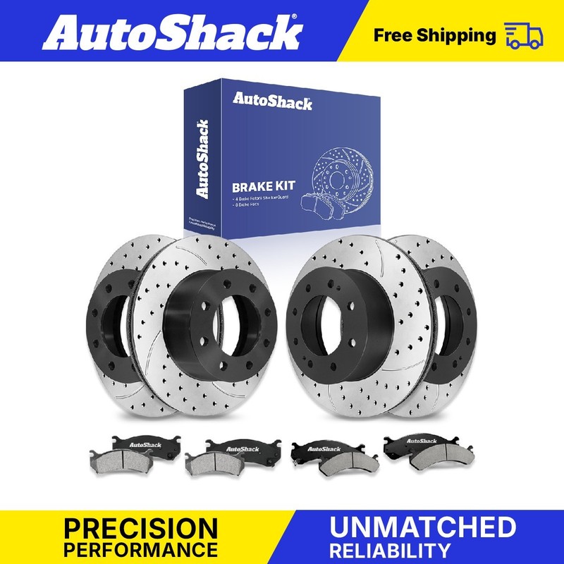 Front Rear Drilled Slotted Brake Rotors Pads for Chevy Silverado 2500 HD 01-10