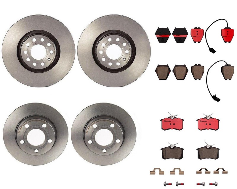 Brembo Front & Rear Brake Kit Disc Rotors Ceramic Pads For Audi Allroad Quattro