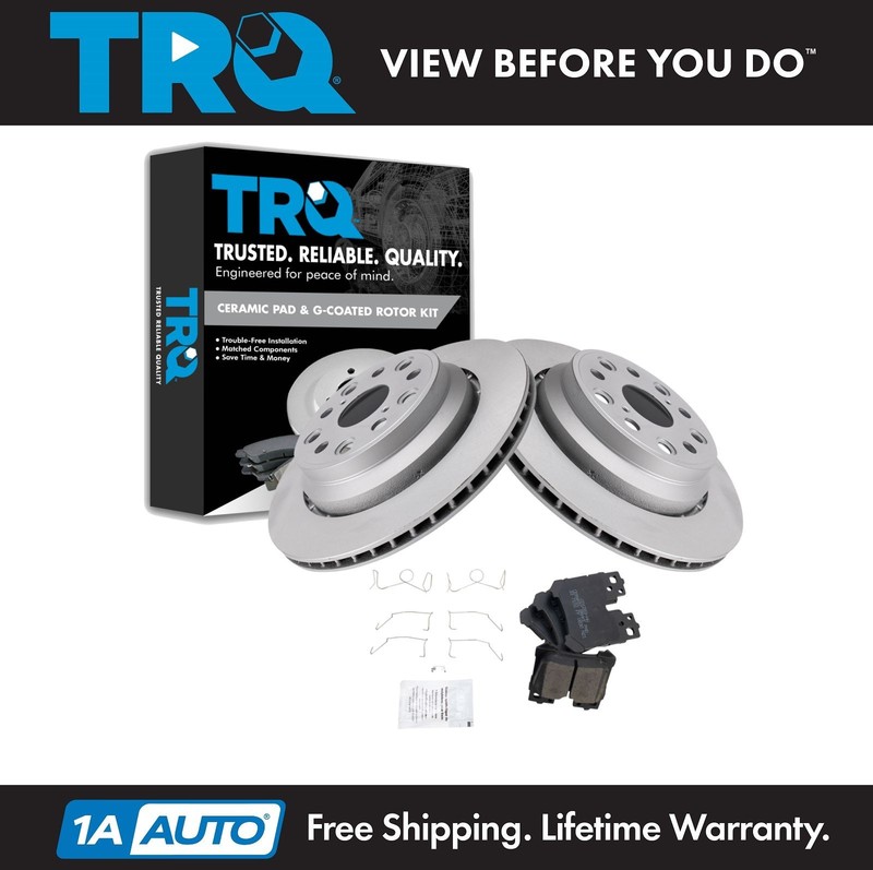 TRQ Rear Ceramic Brake Pads & Rotors Kit Fits 2007-2017 Lexus LS460