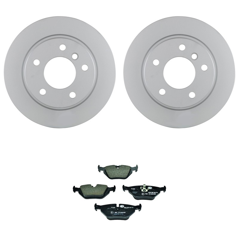 Bosch QuietCast Rear Rotors Hella Low-Met Disc Brake Pad Kit For E36 318i 325is