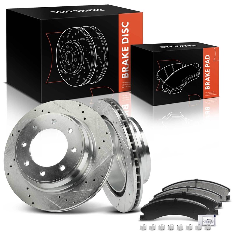 6x Rear Drilled Brake Rotor & Ceramic Pad for Nissan NV1500 NV2500 NV3500 12-21