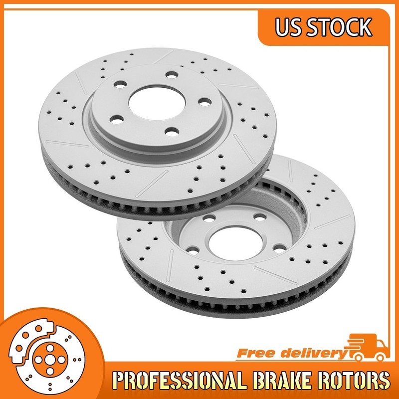Front Drilled Brake Rotors For 2004-2008 Pontiac Grand Prix 2005 Saturn Relay