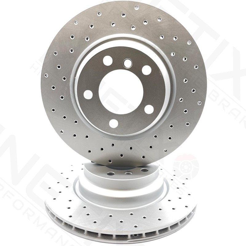 FOR BMW X1 M SPORT 28i 11-15 FRONT DRILLED BRAKE DISCS BREMBO PADS SENSOR 330mm gallery