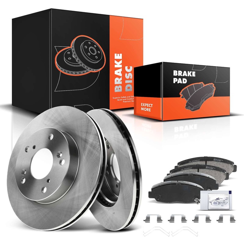 Front Disc Brake Rotor and Ceramic Brake Pad for Honda Civic 2012 2013 2014 2015
