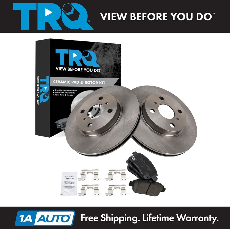 TRQ Brake Pad & Rotor Front Ceramic Kit Set for 0-05 Toyota Echo MR2