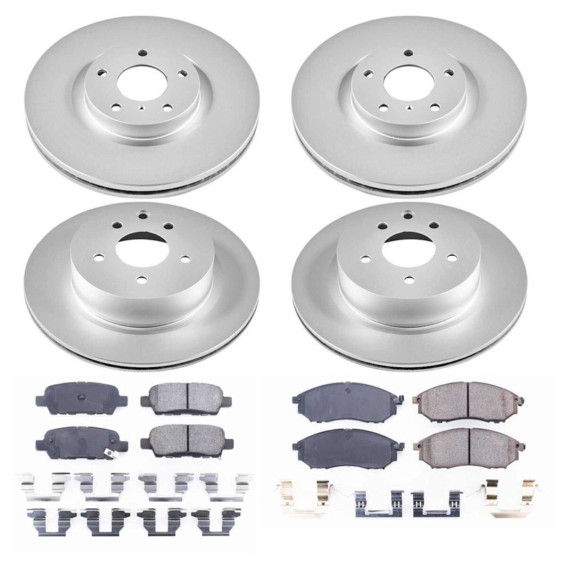 CRK114 Powerstop 4-Wheel Set Brake Disc and Pad Kits Front & Rear Coupe Sedan gallery