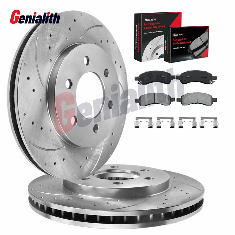 Front Disc Brake Rotors Ceramic Pads for Chevy Trailblazer 2006-2009 GMC Envoy