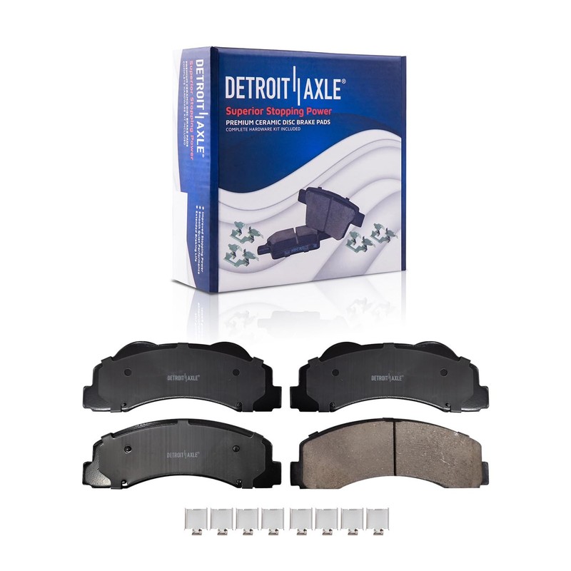 4WD Front Rear Drilled Rotors Brake Pad Wheel Bearing for 2015 - 2017 Ford F-150 gallery