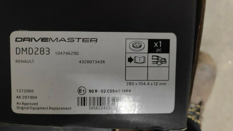 DRIVEMASTER DMD283 Rear Brake Disc(1) FOR RENAULT TRAFIC 280 x 104.4 x 12mm gallery