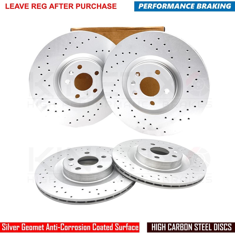 FOR VOLVO S60 S90 V60 V90 XC40 XC60 XC90 DRILLED FRONT REAR BRAKE DISCS 345/320