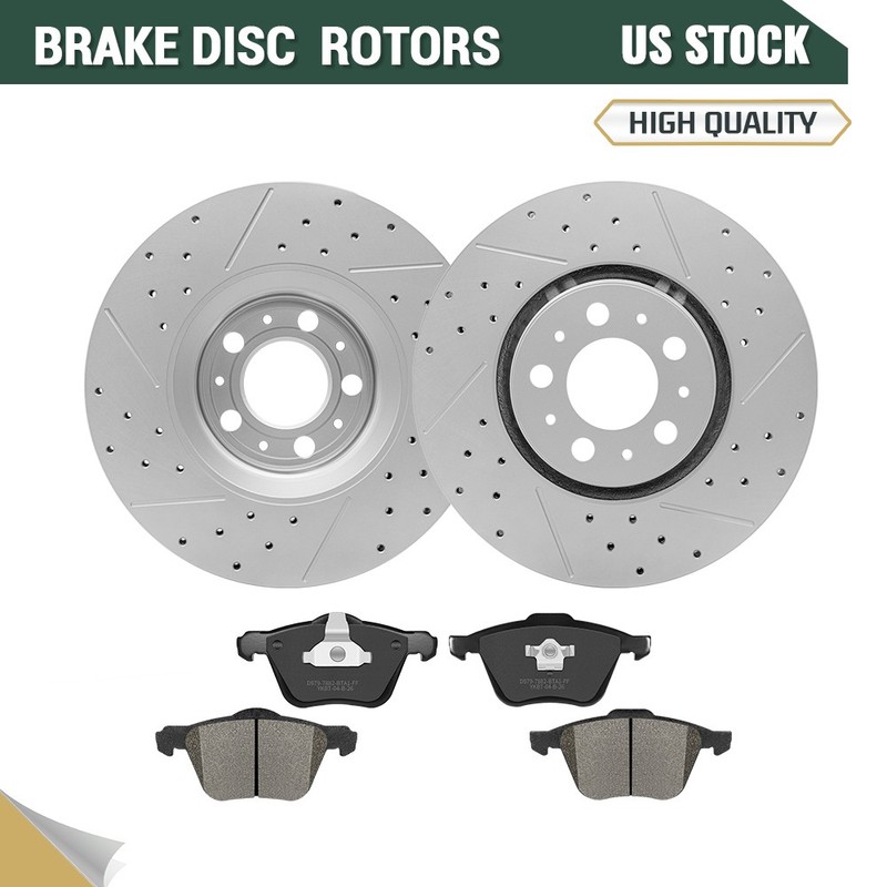 Front Brake Rotors Ceramic Pads for 2008 Volvo S60 T5 2003-2014 XC90