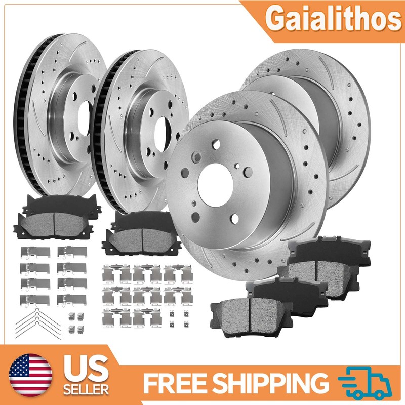 Front & Rear Disc Rotors Brake Pads for Toyota Camry/Toyota Avalon/Lexus ES350