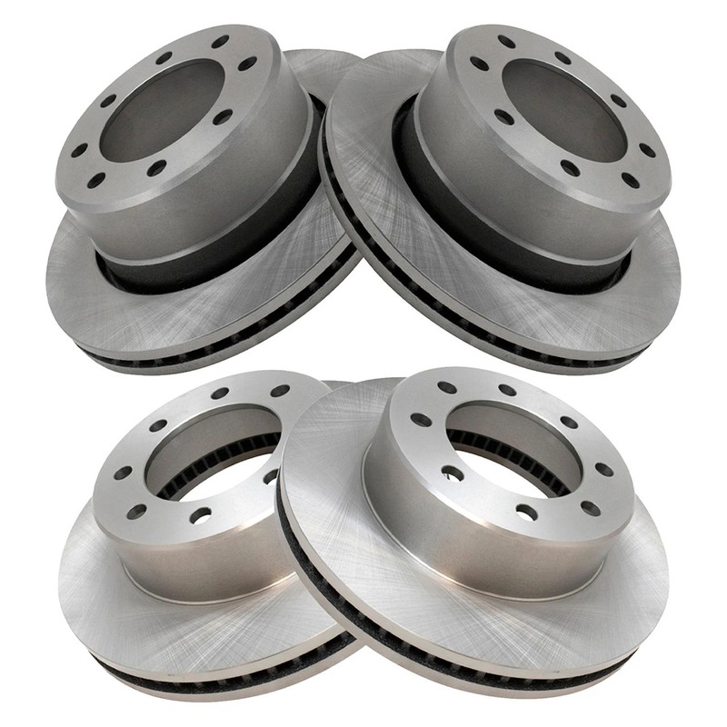 For Ram 2500 2011-2024 TRQ BRA15380 Plain Front & Rear Disc Brake Rotors